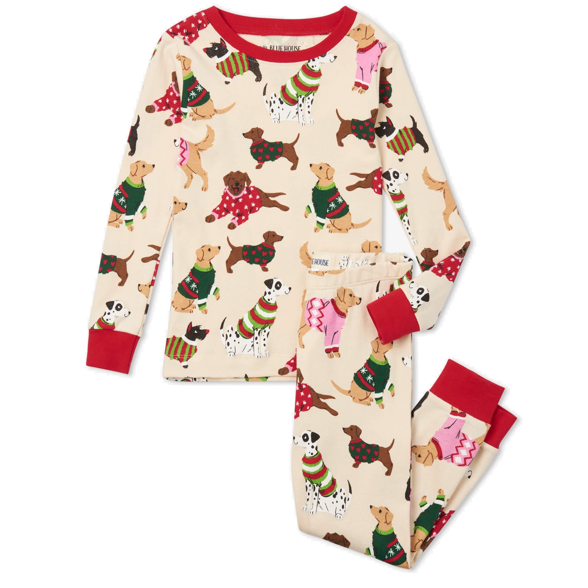 Woofin Christmas GREEN Kids 2-Piece Pajama Set