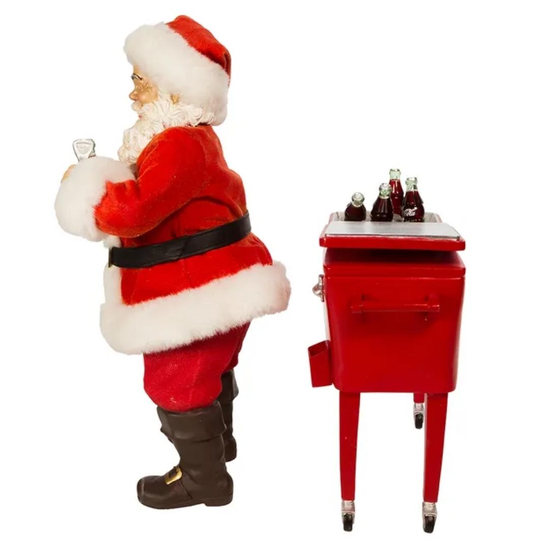 Coca-Cola Santa With Table Cooler Fabriché Figure Set