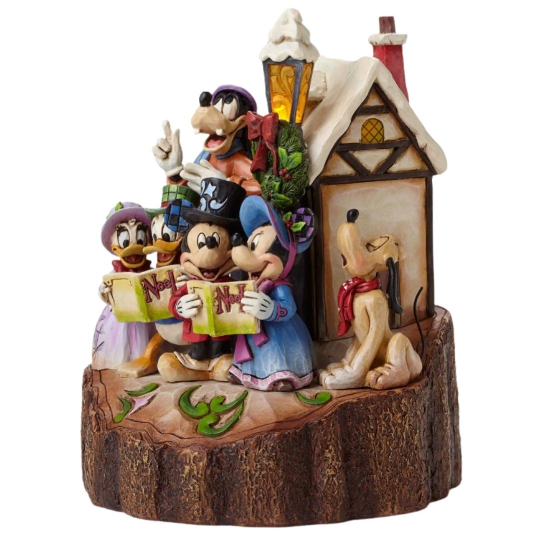 Mickey and Friends Caroling Jim Shore Carved by Heart LED Figure