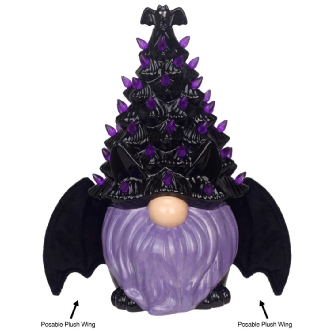 14" Light Up Ceramic Bat Gnome Tree RetroFestive.ca