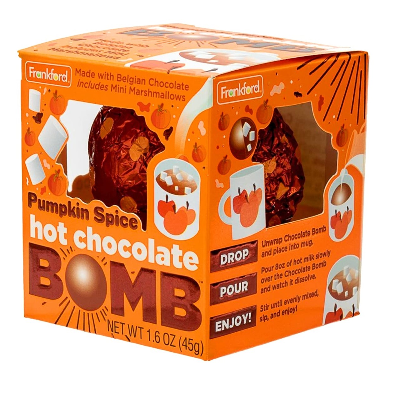 Pumpkin Spice Flavoured Hot Chocolate Melting Bomb - RetroFestive.ca