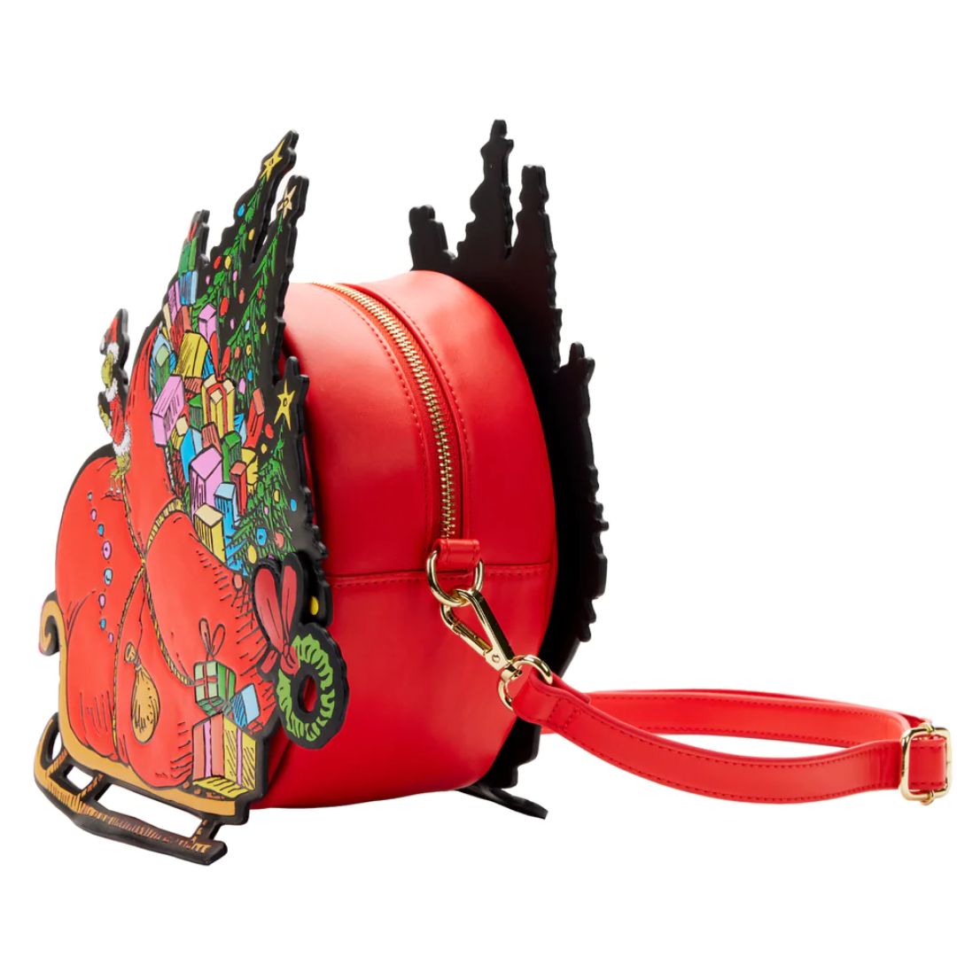 Loungefly Dr. Seuss Grinch kerstkrans crossbody tas Loungefly Dr. Seuss Grinch kerstkrans crossbody tas