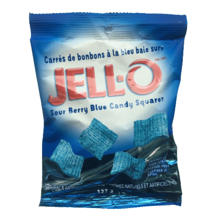 Jell-O Sour Cherry Gummi Squares – 4.5oz Bag (Fat Free)