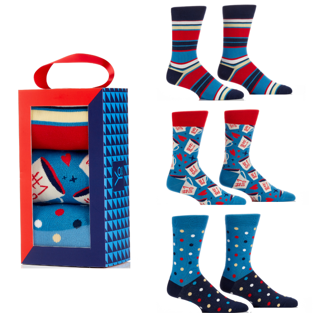 1 Dad Mens Crew Socks Set Of 3 By Yo Sox Canada Retrofestiveca 