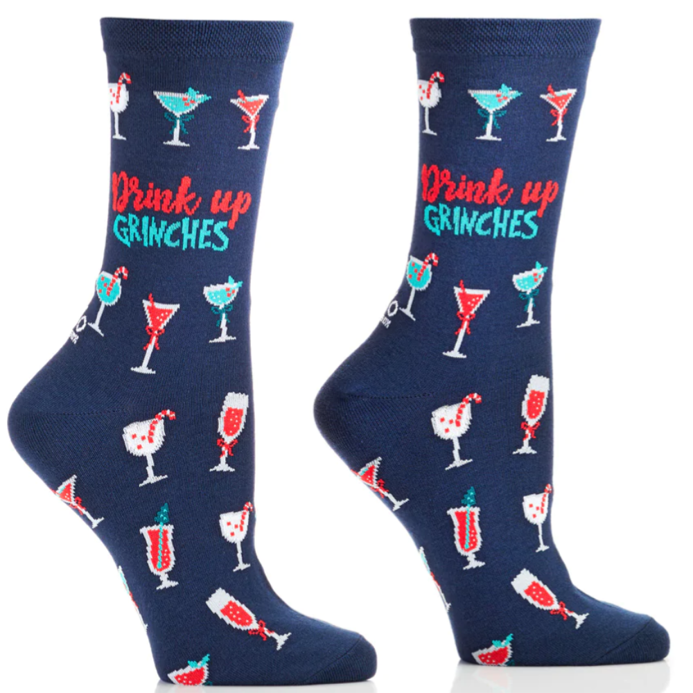 Drink Up Grinches Crew Socks By Yo Sox Canada Retrofestiveca 