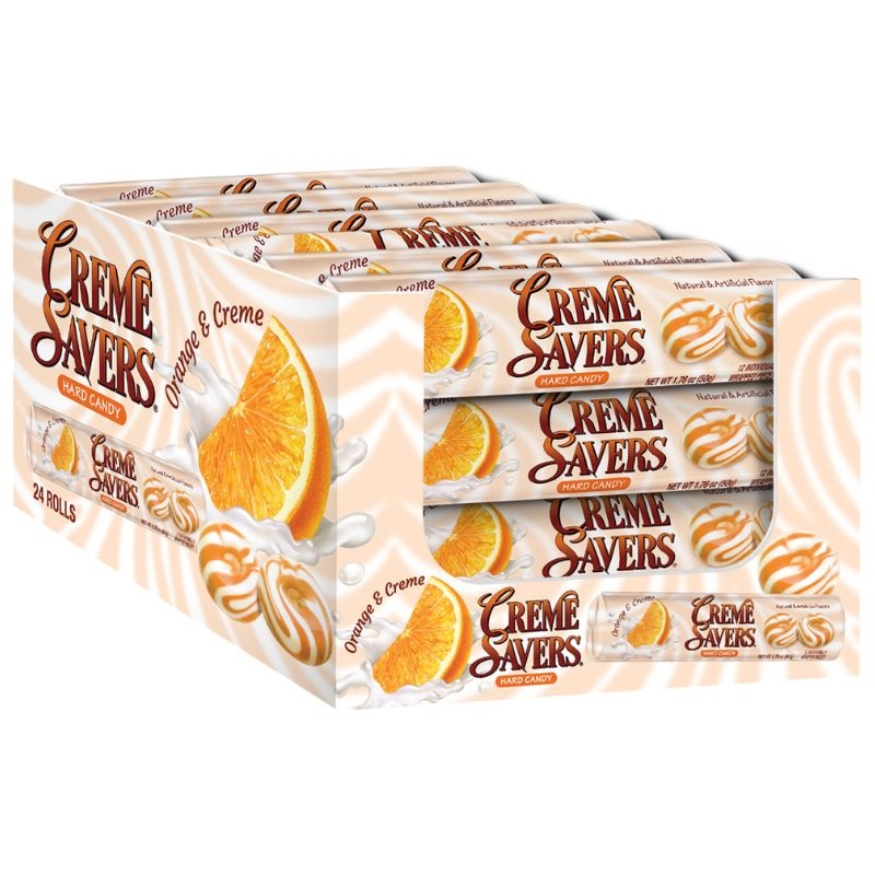 Creme Savers Hard Candy Roll Orange & Creme RetroFestive.ca
