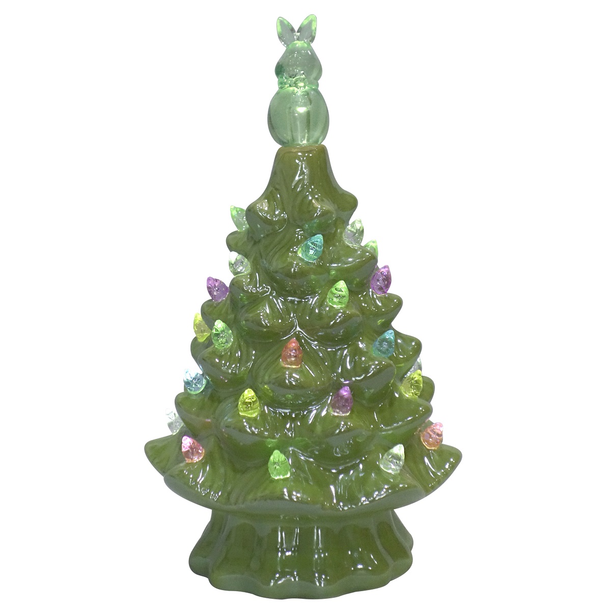 Small Ceramic Easter Tree with Plastic Bunny Topper RetroFestive.ca