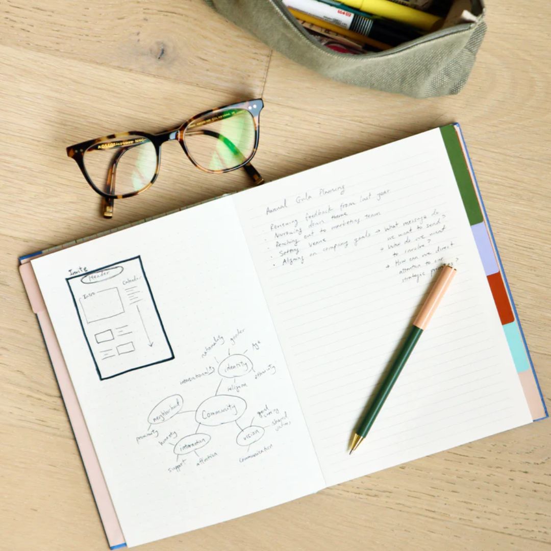Separate Notebook Retro-Design Divider Notebook with Ruler - RetroFestive.ca