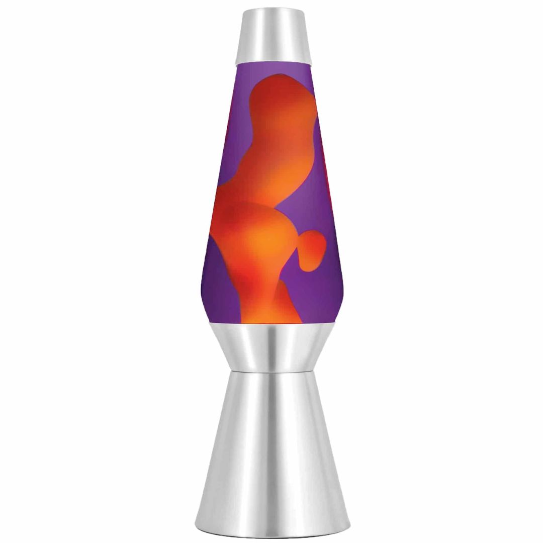 Grande Lava Lamp: 27-Inch Silver Base Yellow Wax/Purple Liquid