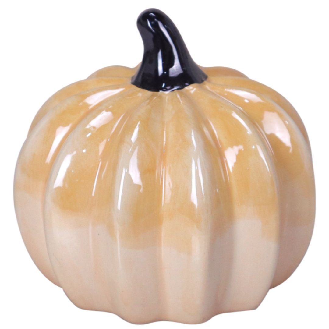 3.375 Pearlized Harvest Ceramic Pumpkins 