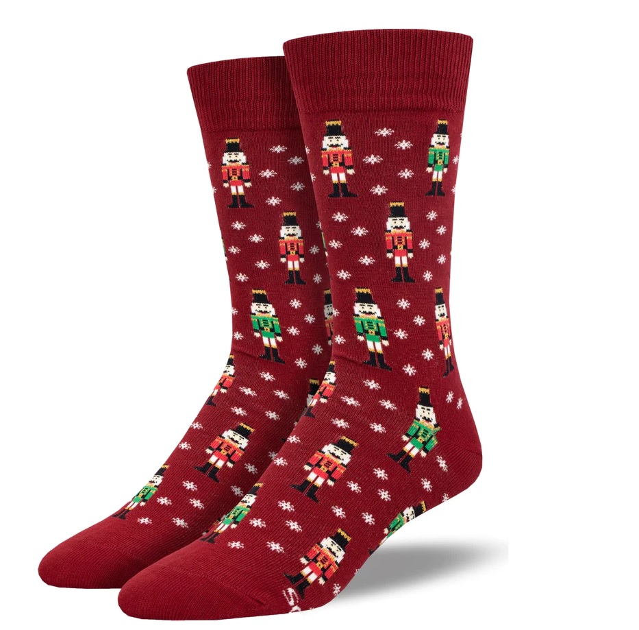 Nutcracker (Red) Men's Socks by Socksmith RetroFestive.ca