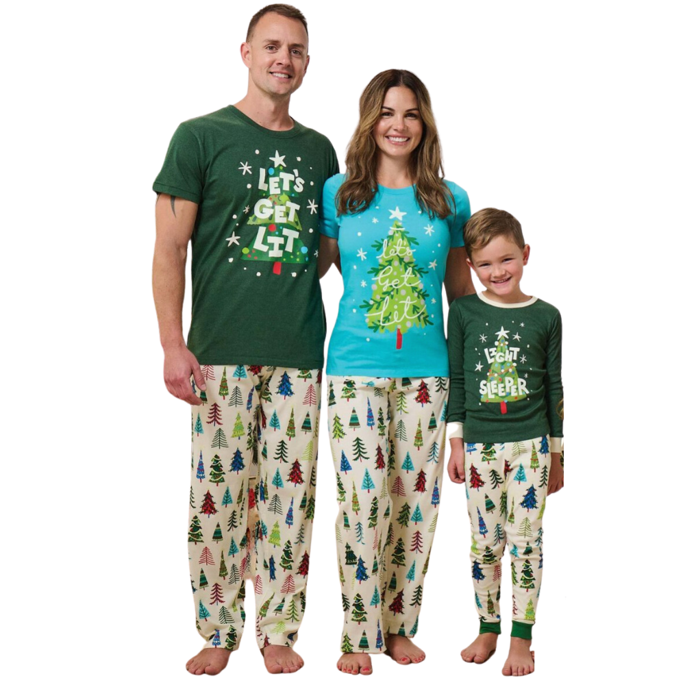 Baywell Christmas Family Pajamas Holiday Matching Santa Printed