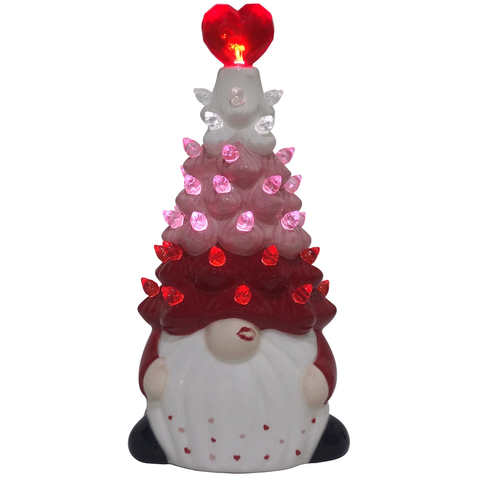 7.5-Inch Light Up Ceramic Gnome Valentines Tree Canada