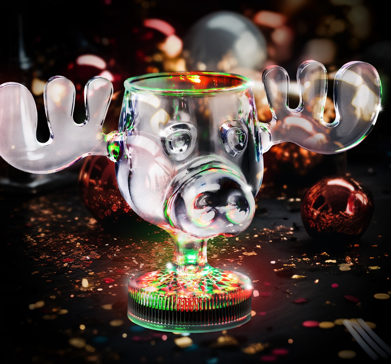 LED Light-Up 6oz Acrylic Christmas Vacation Moose Mug
