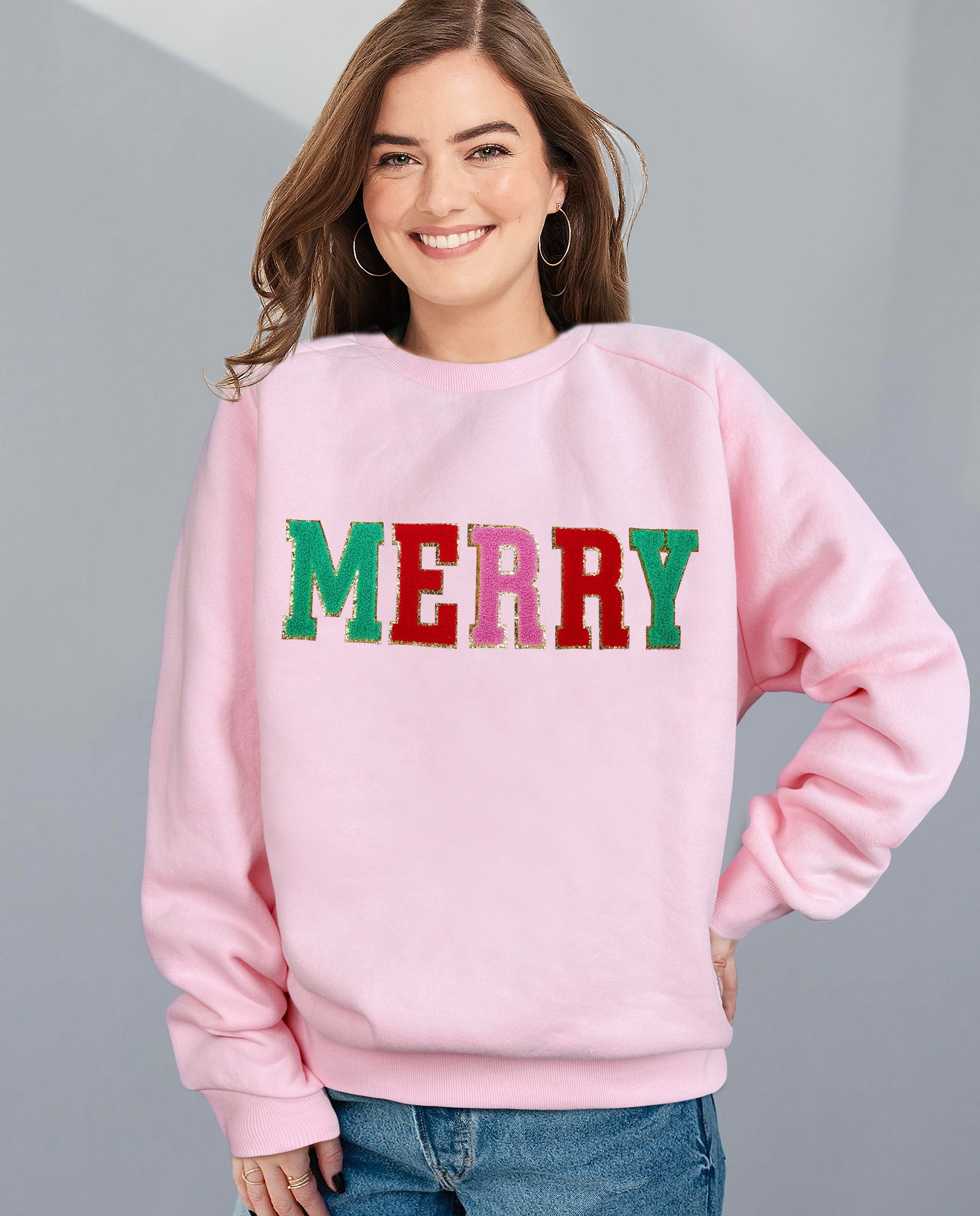 “Merry Every Thing” Pink Sweatshirt