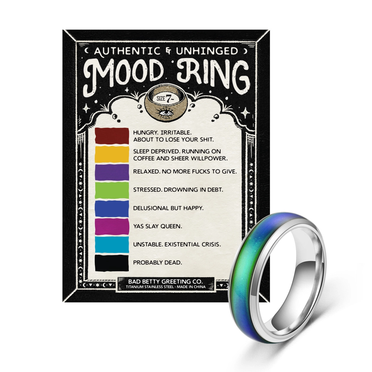 Authentic & Unhinged Colour Changing Mood Ring Canada