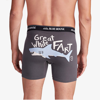 Great White Fart Men's Boxer Briefs Underwear by Hatley 