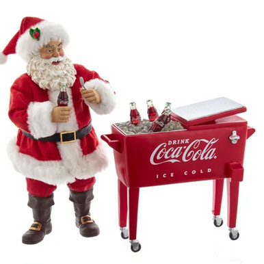 Coca-Cola Santa With Table Cooler Fabriché Figure Set