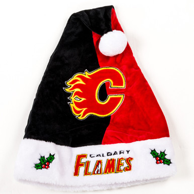 NHL Calgary Flames Plush Santa Hat 