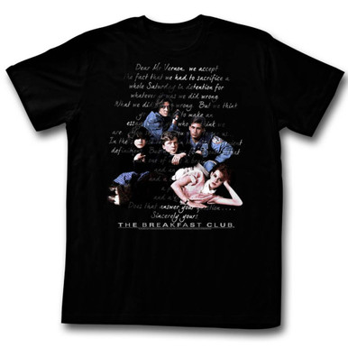 BREAKFAST CLUB ブラック Tシャツ The Breakfast Club Letter T-Shirt - Black - RetroFestive.ca