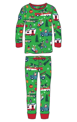 Retro Christmas Kids 2-Piece Pajama Set by Hatley 