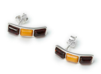 Cherry and Milky Baltic Amber and Sterling Silver Triple Rectangular Stud Earrings
These earrings are modern and elegant