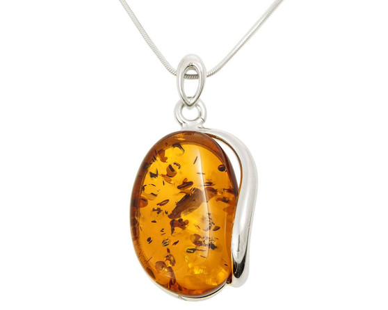 Handmade necklace with natural amber