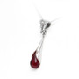 Cherry Amber and Rhodium Plated Silver Calla Lily Pendant
Small One