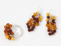 Amber jewelry set. Grape bunch. Baltic amber, sterling silver.