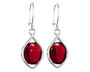 Silver Cherry red amber dangle earrings. Perfect match for any occasion!
