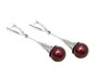 Cherry Red Amber Long Dangle Drop Earrings