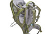 Close up of Kelty Journey PerfectFIT Elite child carrier backpack, showing hydration reservoir tube attached to shoulder strap