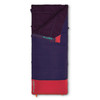 Italian Plum - Kelty Kids Callisto 30 sleeping bag, shown unzipped quarter length