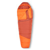 Kelty Mistral 0 sleeping bag, orange, shown unzipped quarter length