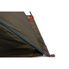 Close up of Kelty Cabana shelter, showing poles inserted into sleeves at bottom of tent