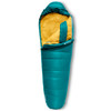 Kelty Women's Cosmic 20 Sleeping Bag, green, shown partially opened