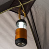 Close up of Kelty Timeout 6 tent, showing lantern hanging from tent ceiling