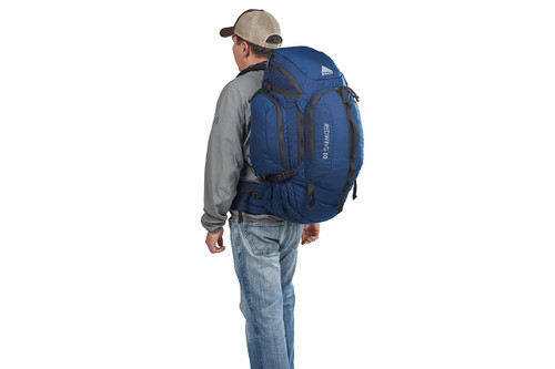 Man wearing Kelty Redwing 50 USA backpack, as seen from behind