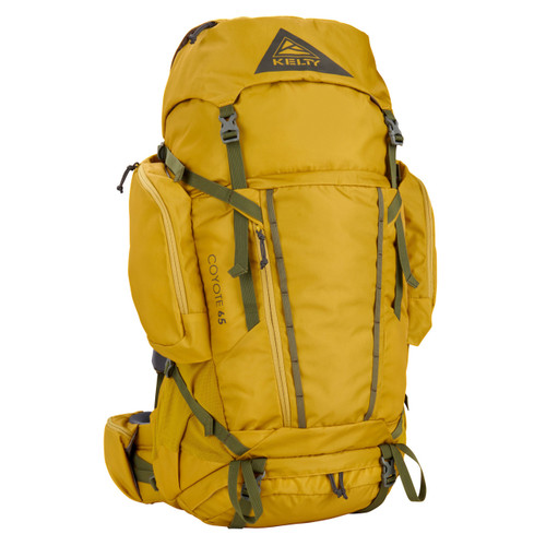 Burnt Olive - Kelty Coyote 65 backpack, front view
