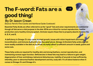 The F-Word! Fats are a good thing - Says Dr Jason Crean