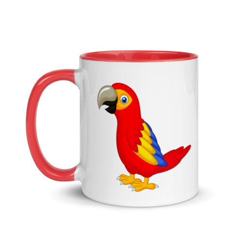 Christmas Parrot Mug with Colour Inside Christmas Parrot Mug with Colour Inside