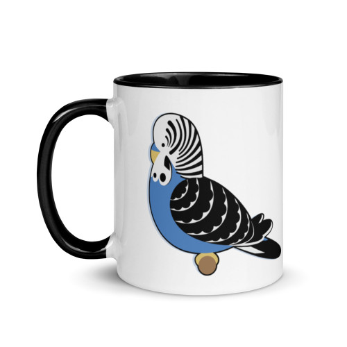 Christmas Budgie Mug with Colour Inside Christmas Budgie Mug with Colour Inside