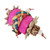 Pink Crunch Roller Parrot Foot Toy
