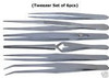 TWEEZER STAINLESS STEEL 6pc SET IN POUCH