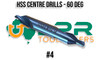 HSS Centre Drill - 60 Degree. #4 Single Centre Drill. Supplied by LPR Toolmakers an Australian family business that imports high quality short series & long series  Centre Drills. Shipped from Melbourne, Victoria. 