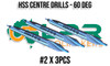 HSS Centre Drill - 60 Degree. #2 Centre Drill - 3pc. Supplied by LPR Toolmakers an Australian family business that imports high quality short series & long series  Centre Drills. Shipped from Melbourne, Victoria. 