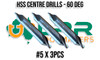 HSS Centre Drill - 60 Degree. #5 Centre Drill - 3pc. Supplied by LPR Toolmakers an Australian family business that imports high quality short series & long series  Centre Drills. Shipped from Melbourne, Victoria. 