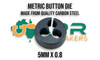Metric Carbon Steel Button Die 5mm x .8 pitch. Supplied by LPR Toolmakers an Australian owned family business that imports good quality Carbon Steel & HSS Metric Dies. Shipped from Melbourne, Victoria. 