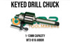 Keyed Drill Chuck - 1-13mm Capacity. MT3 - B16 Arbor. Supplied by LPR Toolmakers an Australian family owned business that imports good quality Keyed & Keyless Drill Chucks. Shipped from Melbourne, Victoria. 