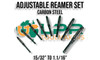 Adjustable Expanding Reamer Set (8pc) [Carbon Steel Blades] - 15/32" to 1.1/16"